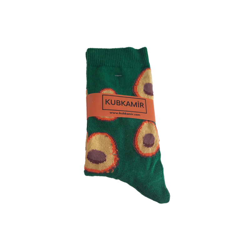 Yeşil Avokado Desenli Çorap